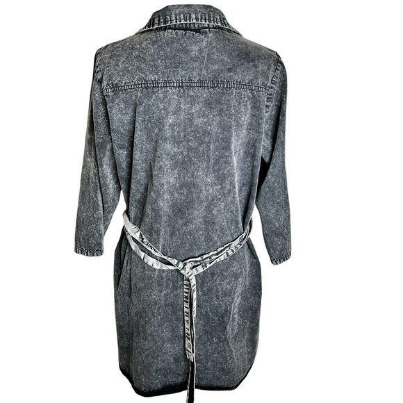 Speed Limit MPH Jr Dress Size XL Black Acid Wash Waist Tie 3/4 Sleeves Cotton - Picture 3 of 8